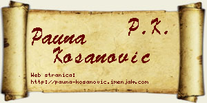 Pauna Kosanović vizit kartica